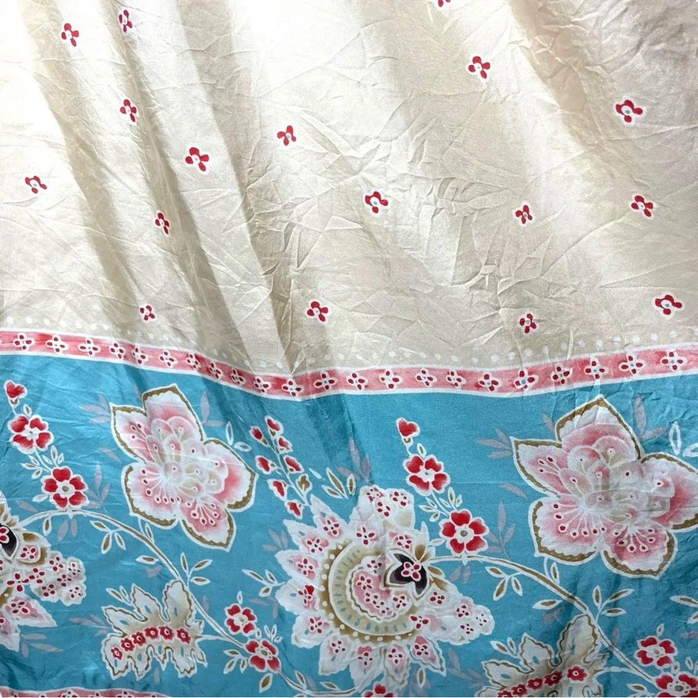Massimo Dutti silk floral long maxi skirt beige sz USA 10. 42/32 lined - Picture 6 of 11